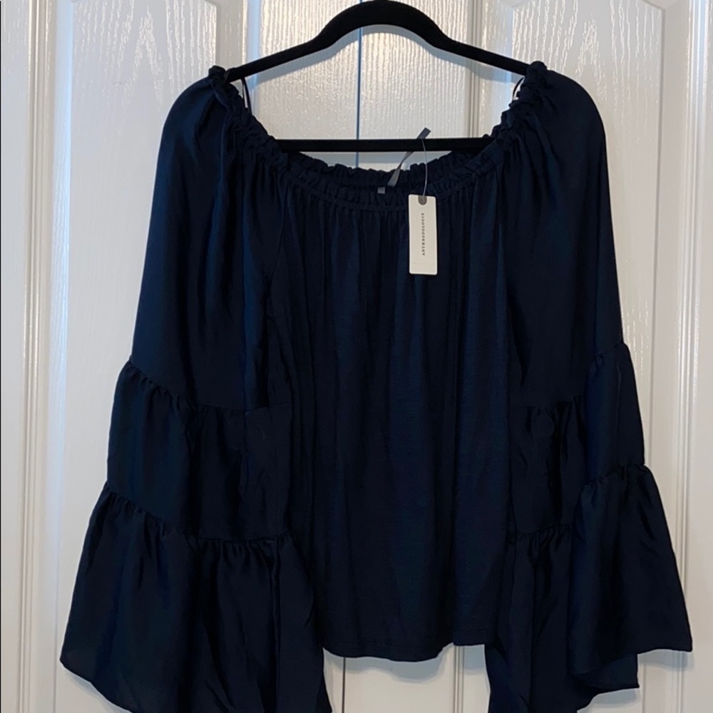 Anthropologie black blouse size S NWT